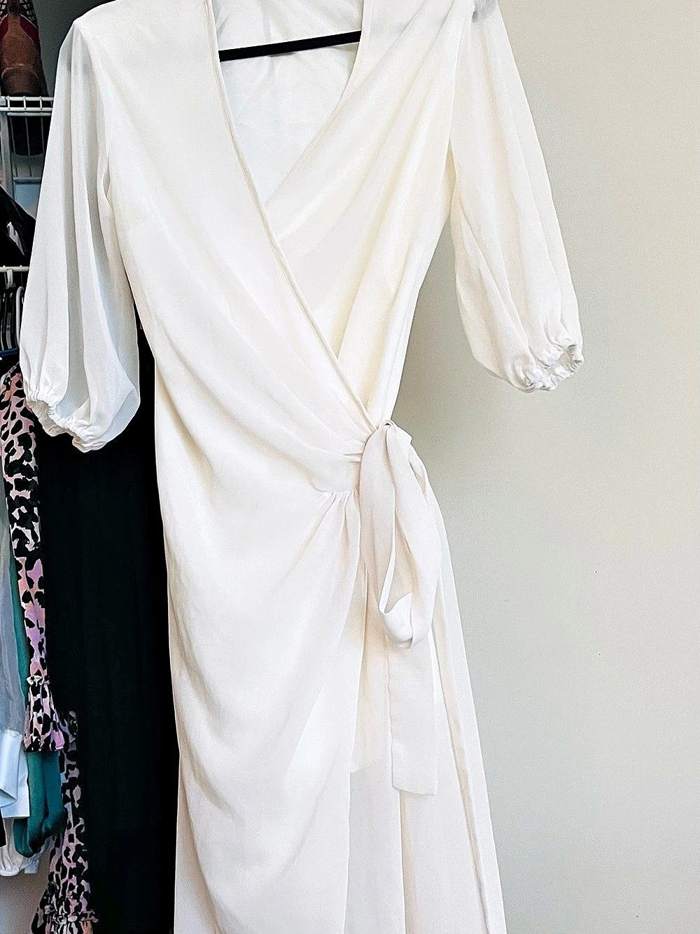 Gorgeous Wrap Dress in crème tone  Like New